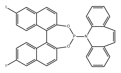 5H-Dibenz[b,f]azepine, 5-[(11bR)-9,14-diiododinaphtho[2,1-d:1',2'-f][1,3,2]dioxaphosphepin-4-yl]- Struktur