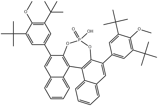 Dinaphtho[2,1-d:1',2'-f][1,3,2]dioxaphosphepin, 2,6-bis[3,5-bis(1,1-dimethylethyl)-4-methoxyphenyl]-4-hydroxy-, 4-oxide, (11bS)- Struktur