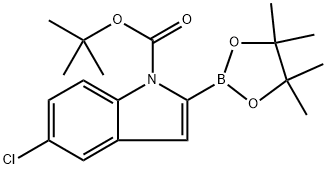 tert-Butyl 5-chloro-2-(4,4,5,5-tetramethyl-1,3,2-dioxaborolan-2-yl)-1H-indole-1-carboxylate Struktur