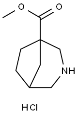 3-Azabicyclo[3.2.1]octane-1-carboxylic acid, methyl ester, hydrochloride (1:1) Struktur