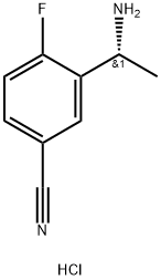 (R)-3-(1-Aminoethyl)-4-fluorobenzonitrile hydrochloride Struktur