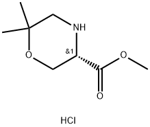 Methyl (S)-6,6-dimethylmorpholine-3-carboxylate hydrochloride Struktur