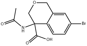 4-acetamido-7-bromoisochromane-4-carboxylic acid hydrochloride Struktur