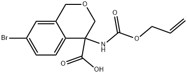 4-(((allyloxy)carbonyl)amino)-7-bromoisochromane-4-carboxylic acid Struktur