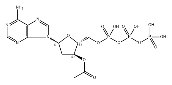 Adenosine 5'-(tetrahydrogen triphosphate), 2'-deoxy-, 3'-acetate (9CI) Struktur