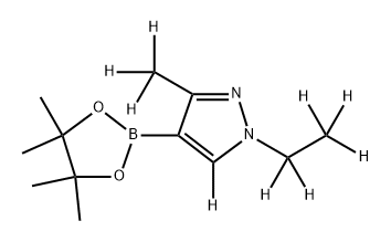 1-(ethyl-d5)-3-(methyl-d3)-4-(4,4,5,5-tetramethyl-1,3,2-dioxaborolan-2-yl)-1H-pyrazole-5-d Struktur