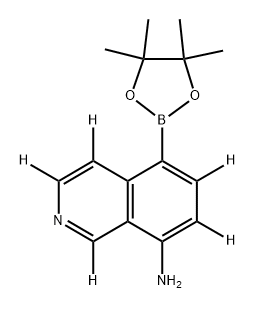 5-(4,4,5,5-tetramethyl-1,3,2-dioxaborolan-2-yl)isoquinolin-1,3,4,6,7-d5-8-amine Struktur