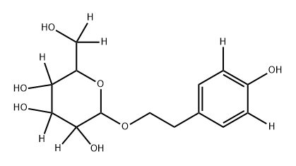 2-(hydroxymethyl-d2)-6-(hydroxyphenethoxy)tetrahydro-2H-pyran-3,4,5-d3-3,4,5-triol Struktur