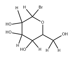 2-bromo-6-(hydroxymethyl-d2)tetrahydro-2H-pyran-2,3,4,5-d4-3,4,5-triol Struktur