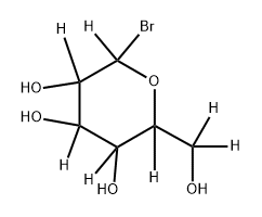 2-bromo-6-(hydroxymethyl-d2)tetrahydro-2H-pyran-2,3,4,5,6-d5-3,4,5-triol Struktur