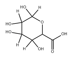 3,4,5,6-tetrahydroxytetrahydro-2H-pyran-2-carboxylic-3,4,5,6-d4 acid Struktur