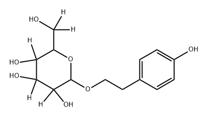 2-(hydroxymethyl-d2)-6-(4-hydroxyphenethoxy)tetrahydro-2H-pyran-3,4,5-d3-3,4,5-triol Struktur