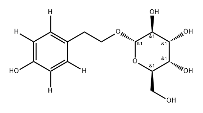 (2R,3S,4R,5S,6S)-2-(hydroxymethyl)-6-(2-(4-hydroxyphenyl-2,3,5,6-d4)ethoxy)tetrahydro-2H-pyran-3,4,5-triol Struktur