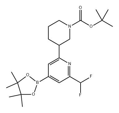 tert-butyl 3-(6-(difluoromethyl)-4-(4,4,5,5-tetramethyl-1,3,2-dioxaborolan-2-yl)pyridin-2-yl)piperidine-1-carboxylate Struktur