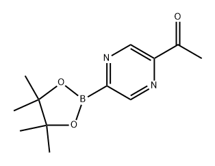 1-(5-(4,4,5,5-tetramethyl-1,3,2-dioxaborolan-2-yl)pyrazin-2-yl)ethan-1-one Struktur