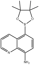 5-(4,4,5,5-tetramethyl-1,3,2-dioxaborolan-2-yl)quinolin-8-amine Struktur