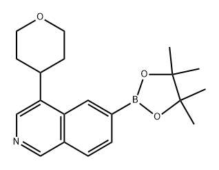 4-(tetrahydro-2H-pyran-4-yl)-6-(4,4,5,5-tetramethyl-1,3,2-dioxaborolan-2-yl)isoquinoline Struktur