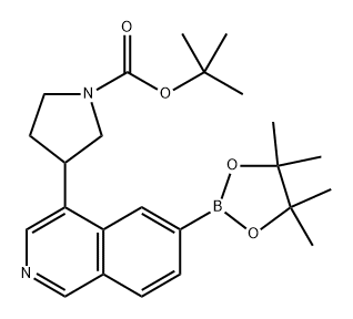 tert-butyl 3-(6-(4,4,5,5-tetramethyl-1,3,2-dioxaborolan-2-yl)isoquinolin-4-yl)pyrrolidine-1-carboxylate Struktur