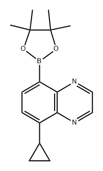 5-cyclopropyl-8-(4,4,5,5-tetramethyl-1,3,2-dioxaborolan-2-yl)quinoxaline Struktur