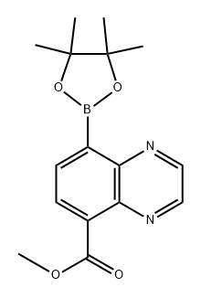 methyl 8-(4,4,5,5-tetramethyl-1,3,2-dioxaborolan-2-yl)quinoxaline-5-carboxylate Struktur