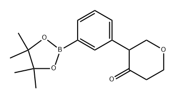 3-(3-(4,4,5,5-tetramethyl-1,3,2-dioxaborolan-2-yl)phenyl)tetrahydro-4H-pyran-4-one Struktur