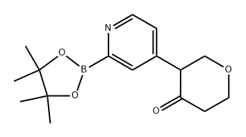 3-(2-(4,4,5,5-tetramethyl-1,3,2-dioxaborolan-2-yl)pyridin-4-yl)tetrahydro-4H-pyran-4-one Struktur