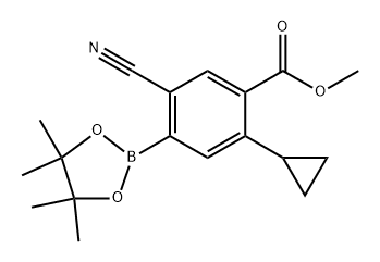 methyl 5-cyano-2-cyclopropyl-4-(4,4,5,5-tetramethyl-1,3,2-dioxaborolan-2-yl)benzoate Struktur