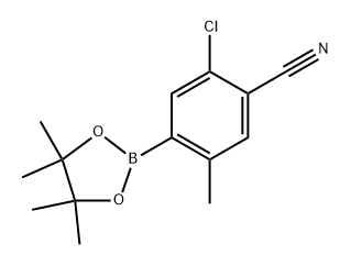 2-chloro-5-methyl-4-(4,4,5,5-tetramethyl-1,3,2-dioxaborolan-2-yl)benzonitrile Struktur