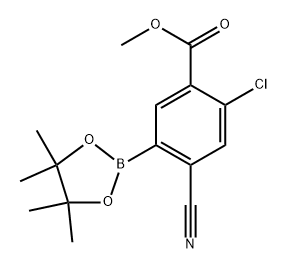 methyl 2-chloro-4-cyano-5-(4,4,5,5-tetramethyl-1,3,2-dioxaborolan-2-yl)benzoate Struktur