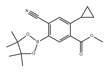 methyl 4-cyano-2-cyclopropyl-5-(4,4,5,5-tetramethyl-1,3,2-dioxaborolan-2-yl)benzoate Struktur