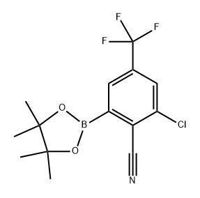 2-chloro-6-(4,4,5,5-tetramethyl-1,3,2-dioxaborolan-2-yl)-4-(trifluoromethyl)benzonitrile Struktur