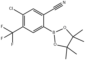 5-chloro-2-(4,4,5,5-tetramethyl-1,3,2-dioxaborolan-2-yl)-4-(trifluoromethyl)benzonitrile Struktur