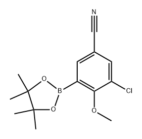 3-chloro-4-methoxy-5-(4,4,5,5-tetramethyl-1,3,2-dioxaborolan-2-yl)benzonitrile Struktur