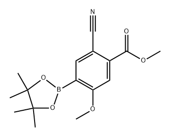 methyl 2-cyano-5-methoxy-4-(4,4,5,5-tetramethyl-1,3,2-dioxaborolan-2-yl)benzoate Struktur