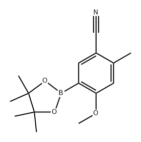 4-methoxy-2-methyl-5-(4,4,5,5-tetramethyl-1,3,2-dioxaborolan-2-yl)benzonitrile Struktur