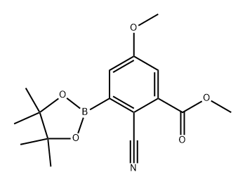 methyl 2-cyano-5-methoxy-3-(4,4,5,5-tetramethyl-1,3,2-dioxaborolan-2-yl)benzoate Struktur