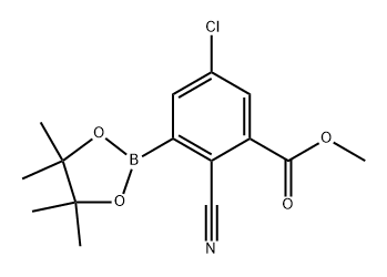 methyl 5-chloro-2-cyano-3-(4,4,5,5-tetramethyl-1,3,2-dioxaborolan-2-yl)benzoate Struktur