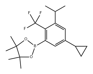 2-(5-cyclopropyl-3-isopropyl-2-(trifluoromethyl)phenyl)-4,4,5,5-tetramethyl-1,3,2-dioxaborolane Struktur