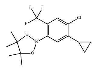 2-(4-chloro-5-cyclopropyl-2-(trifluoromethyl)phenyl)-4,4,5,5-tetramethyl-1,3,2-dioxaborolane Struktur