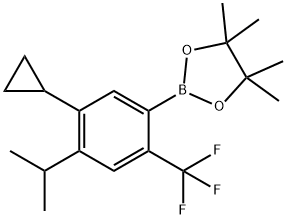 2-(5-cyclopropyl-4-isopropyl-2-(trifluoromethyl)phenyl)-4,4,5,5-tetramethyl-1,3,2-dioxaborolane Struktur