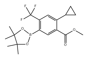 methyl 2-cyclopropyl-5-(4,4,5,5-tetramethyl-1,3,2-dioxaborolan-2-yl)-4-(trifluoromethyl)benzoate Struktur