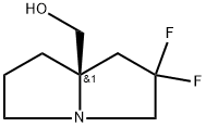 (R)-(2,2-difluorotetrahydro-1H-pyrrolizin-7a(5H)-yl)methanol Struktur