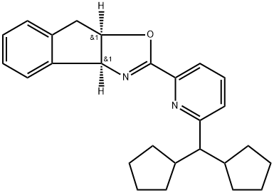 8H-Indeno[1,2-d]oxazole, 2-[6-(dicyclopentylmethyl)-2-pyridinyl]-3a,8a-dihydro-, (3aS,8aR)- Struktur