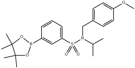 Benzenesulfonamide, N-[(4-methoxyphenyl)methyl]-N-(1-methylethyl)-3-(4,4,5,5-tetramethyl-1,3,2-dioxaborolan-2-yl)- Struktur