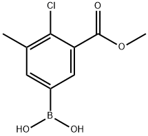 Benzoic acid, 5-borono-2-chloro-3-methyl-, 1-methyl ester Struktur