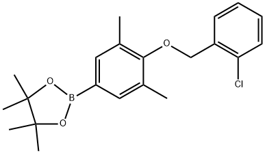 1,3,2-Dioxaborolane, 2-[4-[(2-chlorophenyl)methoxy]-3,5-dimethylphenyl]-4,4,5,5-tetramethyl- Struktur