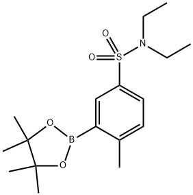 Benzenesulfonamide, N,N-diethyl-4-methyl-3-(4,4,5,5-tetramethyl-1,3,2-dioxaborolan-2-yl)- Struktur