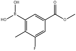 (3-Fluoro-5-(methoxycarbonyl)-2-methylphenyl)boronic acid Struktur