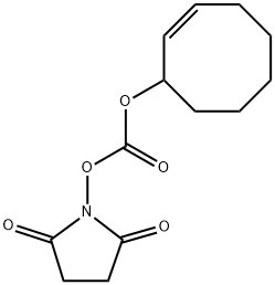 Carbonic acid, (2E)-2-cycloocten-1-yl 2,5-dioxo-1-pyrrolidinyl ester, stereoisomer Struktur