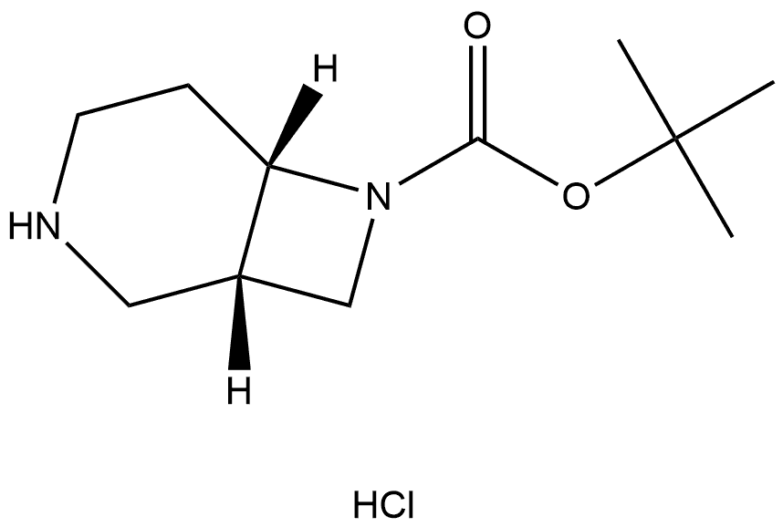 3,7-Diazabicyclo[4.2.0]octane-7-carboxylic acid, 1,1-dimethylethyl ester, hydrochloride (1:1), (1S,6S)- Struktur